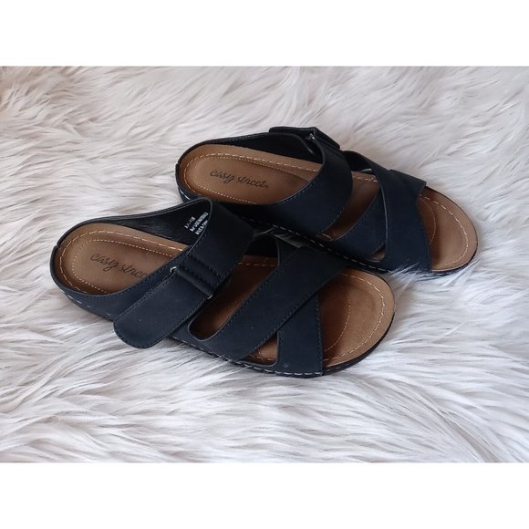 Easy Street Slip In Sandals Color Navy Blue Size 9 1/2 W Model ANNA Style - Picture 8 of 16
